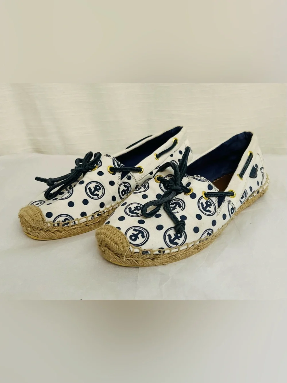 Sperry Women's Anchor & Polka Dot Espadrilles -‎ White & Navy